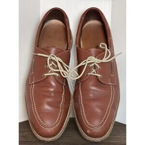 Allen Edmonds Mens Clipper Brown Leather Apron Toe Boat Shoes Size 12D Loafers